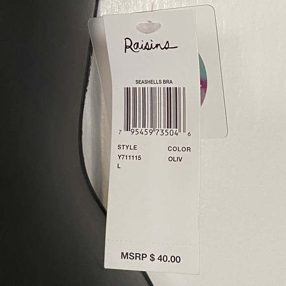 NWT💗 Raisins Seashells Bralette Top Size L - Picture 6 of 14
